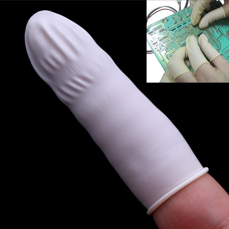 100 stücke Einweg Latex Gummi Fingerlinge setzt Fingerspitzen Schutz Handschuhe Neue J6PF