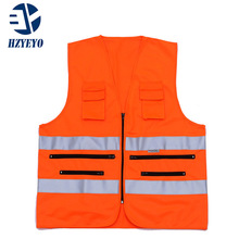 HZYEYO Motorrad Hohe sichtbarkeit sicherheit weste arbeit weste arbeitskleidung sicherheit Orange reflektierende weste D9923
