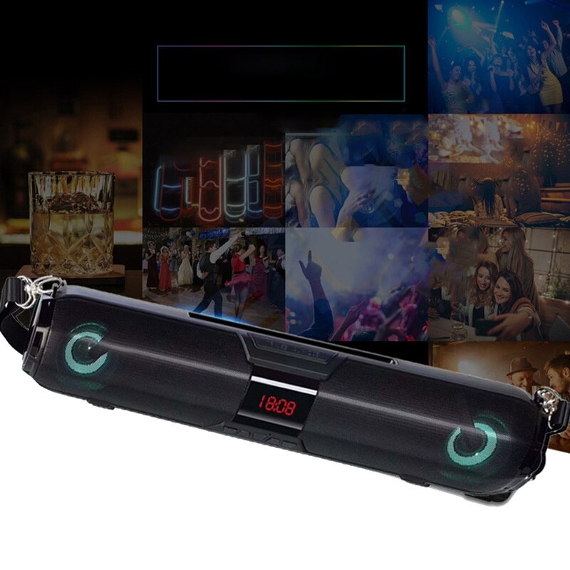 Soundbar Bluetooth Lautsprecher Soundbar Echo Zauberstab Lautsprecher Drahtlose Subwoofer mit Uhr