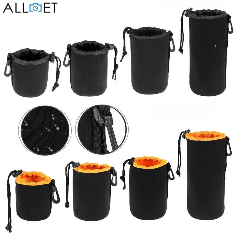 ALLOET Kamera Objektiv Tasche Voller Größe S M L XL Neopren Wasserdichte Sanft Video Kamera Objektiv Lagerung Beutel Taschen fallen DSLR Objektiv Schutz