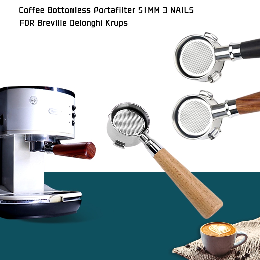 Edelstahl Kaffee Boden Siebträger Für Delonghi EC680/EC685 Filter 51MM Ersatz Filter Korb Kaffee Zubehör