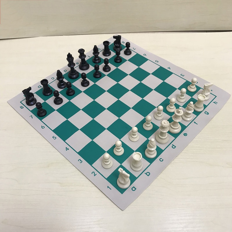 Vinyl Turnier Schach Gremium für freundlicher Pädagogisches Spiele grün & weiß Magnetische Bord für Schach P15 34,5 cm