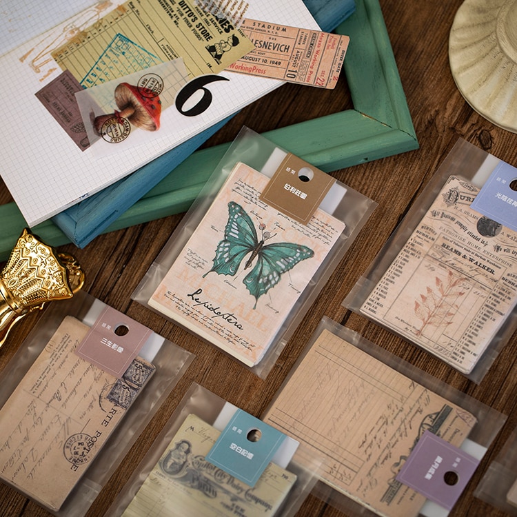 retro Alten buch seiten Collage Antike Rechnung Material Papier Müll Tagebuch Planer Scrapbooking Jahrgang Dekorative DIY Handwerk Papier