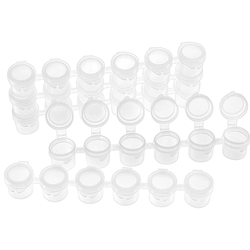 PPYY-20 Streifen 120 Töpfe 5Ml 6 Tassen Mini Leere Farbe Topf Schote Streifen Malen Streifen Kunst und Handwerk Kunststoff lagerung Container