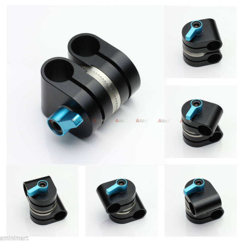 15mm Stange Klemme DSLR Anlage 360 Grad schwenken Verlängerung Arm Schiene Block fr 15mm Stange-System Folgen Fokus Film Kamera matt Kasten EVF