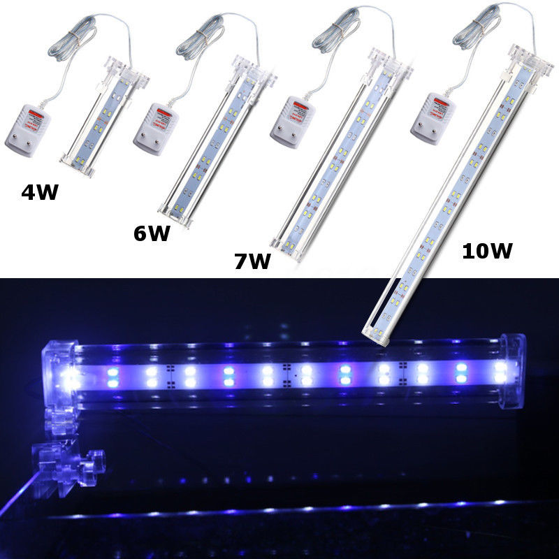 12/18/24/36 LED Aquarium Licht Clip Anlage Wachsen Aquarium Beleuchtung Blau Weiß Lampe 220V