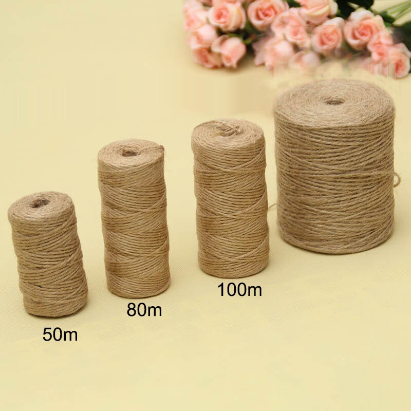 Natürliche Jute Burlap Schnur Verpackung Schnübetreffend Gewinde Sammelalbum Werkzeug Band Doppel Hanf Seil Papier Album Handwerk Dekor