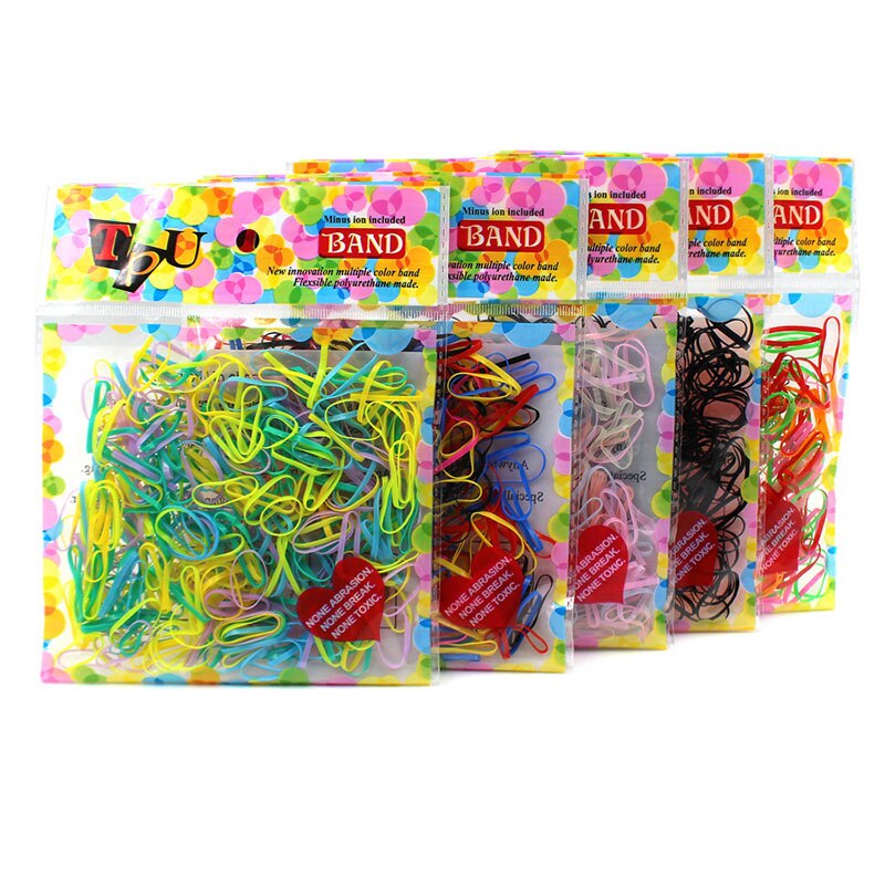250 stücke Pferdeschwanz Halfter Elastische Haar Ringe Mädchen Gummi Haarband freundlicher Haar Seil Krawatten Haar Styling Werkzeuge für Mädchen Headwear