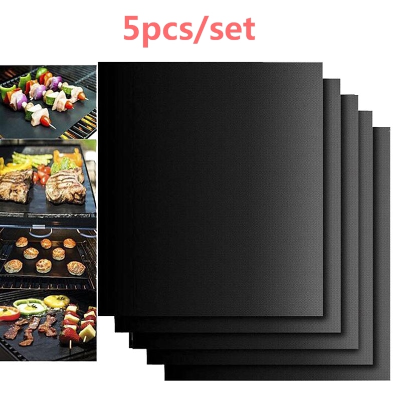 5 stücke Wiederverwendbare BBQ Nicht Stock Grill matt blatt backen Teppich für braten Braten draussen Picknick Grill matten Grill werkzeuge zugehörigkeit