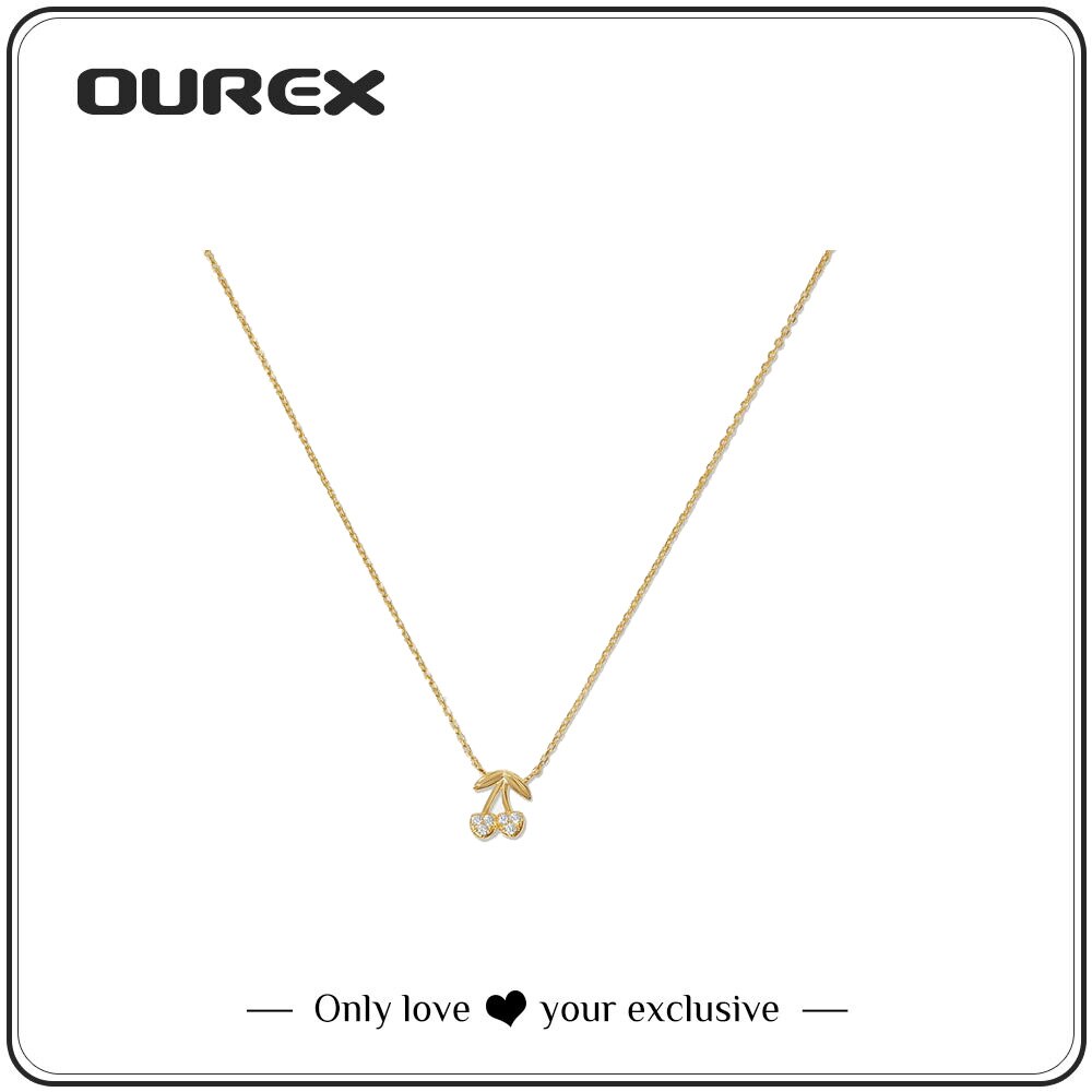 OUREX Neue Punk Stil Gold Farbe Metall Kirsche Pendent Halskette Nette Halskette für Frauen Hochzeit Schmuck