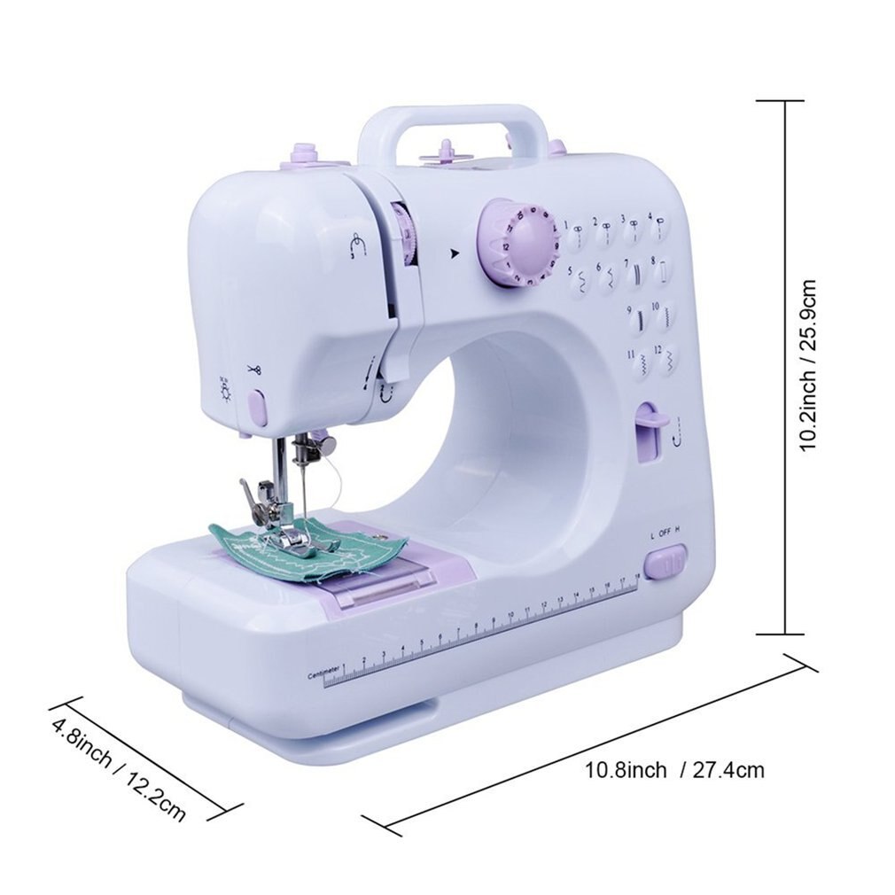 Mini 12 Stiche NäHenne Maschine Haushalt Multifunktions Doppel Gewinde Und Geschwindigkeit Freies-Arm Elektrische Nähmaschine