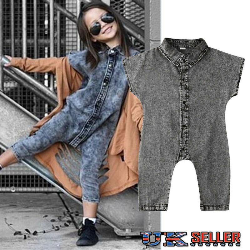 Kleinkind Kinder Jungen Mädchen Denim Overall Playsuit Dungaree Overall Outfits Kleidung