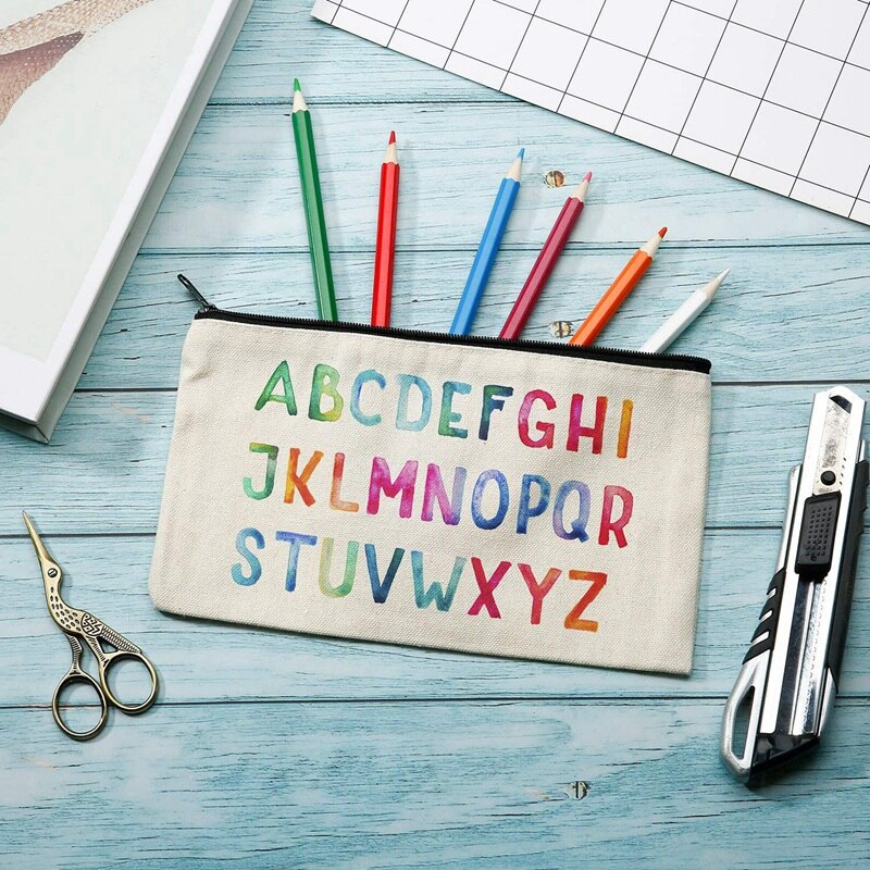 Leinwand Postleitzahl Taschen Leinwand Bleistift Beutel Leinwand machen-hoch Taschen Leere Leinwand Bleistift fallen DIY Handwerk Taschen Kosmetik Tasche machen-hoch Tasche