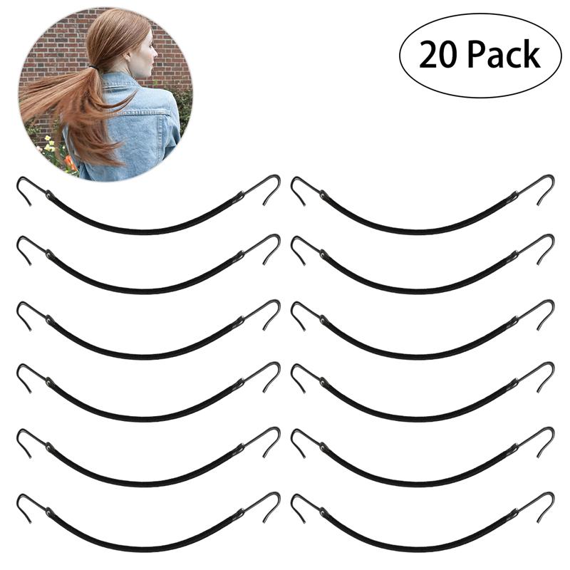 10/20 Stck Haar Styling Haar flechten Schwarz Haar Zubehör frauen Elastische Haar Pferdeschwanz Haken Stirnband Gummibänder