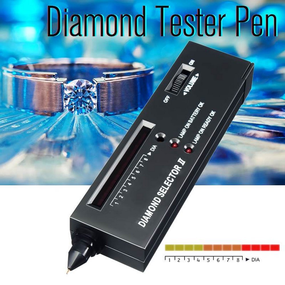 Diamant Tester Hohe Genauigkeit Prüfung Stift mit LCD Anzeige LED-anzeige Alarm Diamant Wähler II Tester Professionelle Werkzeug