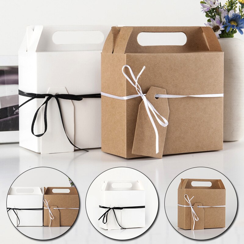 Rechteck Große Kraft Papier Süßigkeiten Kasten papier tasche DIY Hochzeit Geburtstag Weihnachten Party Kasten Jahrgang retro Dekoration Tasche