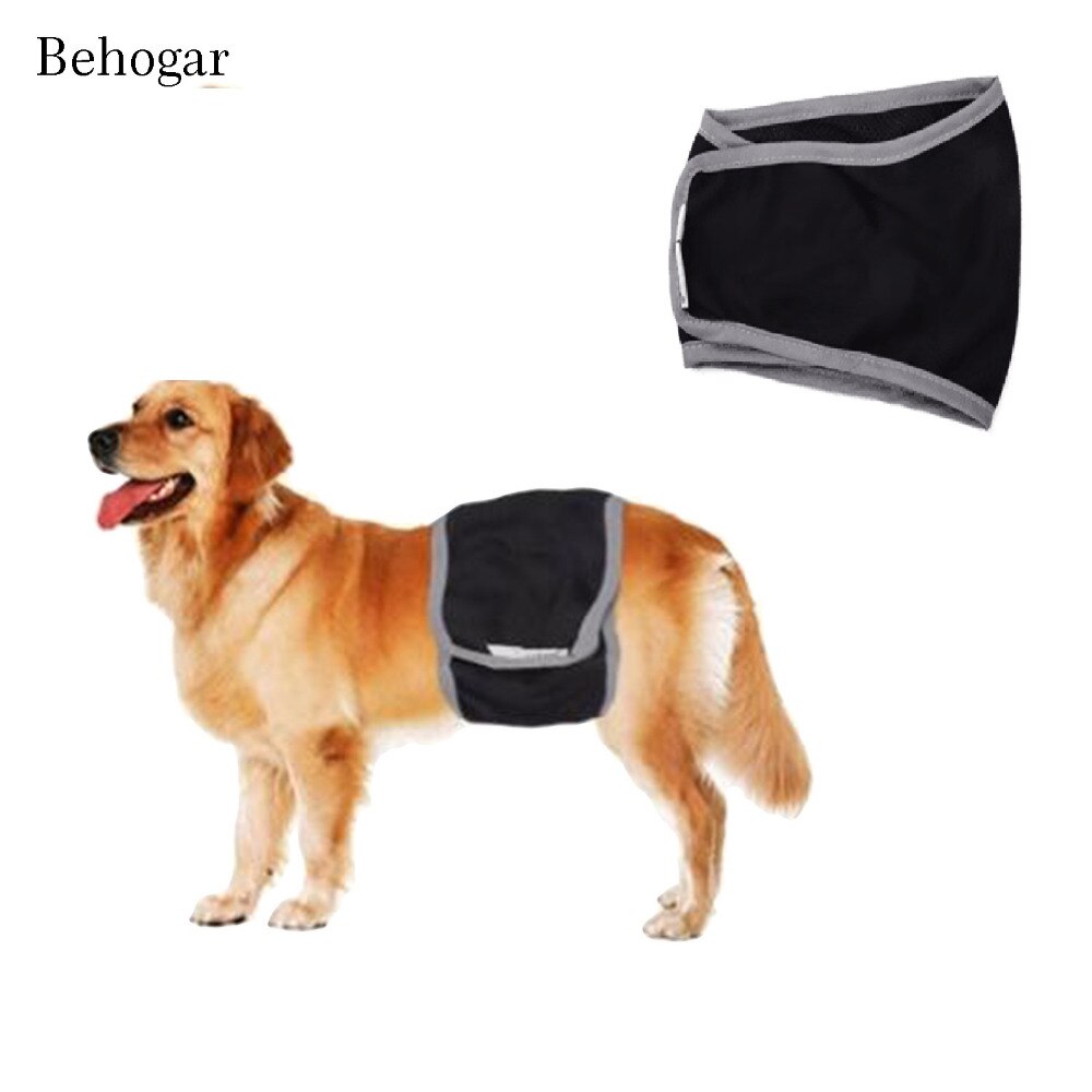 Behogar Atmungsaktiv Männlichen Haustier Hund wickeln Sanitär Windel Bauch Bands Unterwäsche mit Haken & Schleife Band Größe XS S M L XL Taille 30-80cm