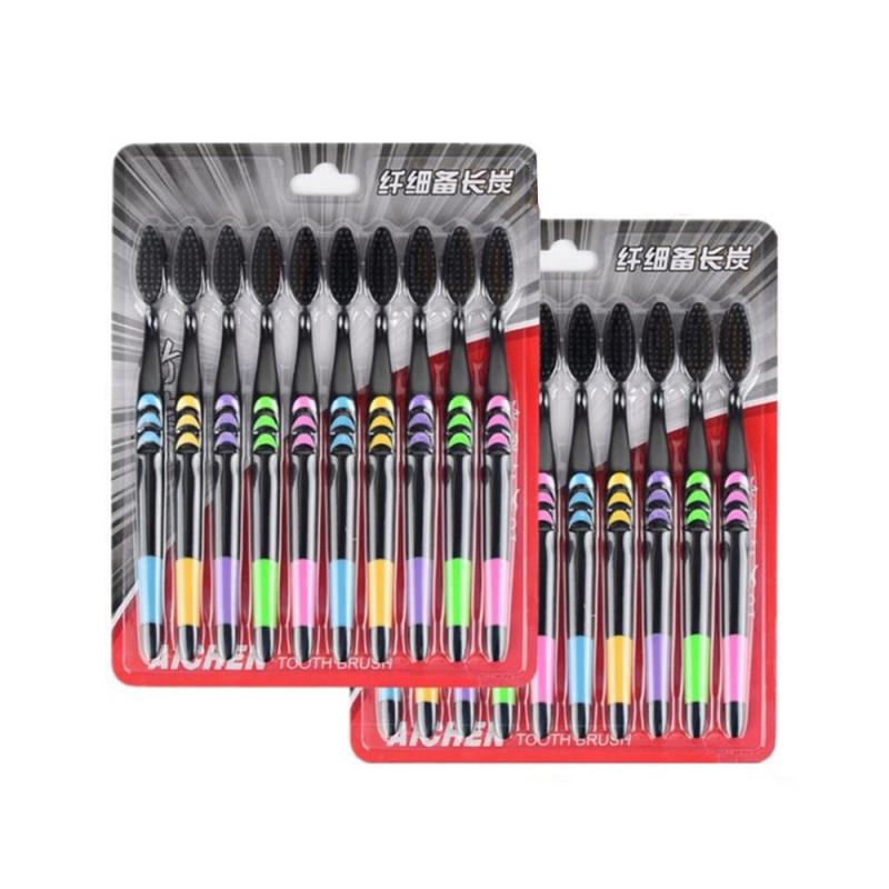 10Stck Weiche Bambus Zahnbürste Doppel Ultra Sanft Zahnbürste Dult Sauber Pflege Zahnfleisch Hause unisex Zahn Pinsel Mundhygiene Pflege Werkzeug
