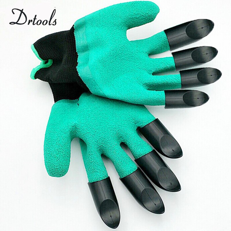 Gummi + Polyester Gartenarbeit Handschuhe 4 ABS 2 Kunststoff Krallen Sicherheit Arbeit Handschuhe Bauherren Griff Gartenarbeit graben Pflanzung Handschuhe GT037