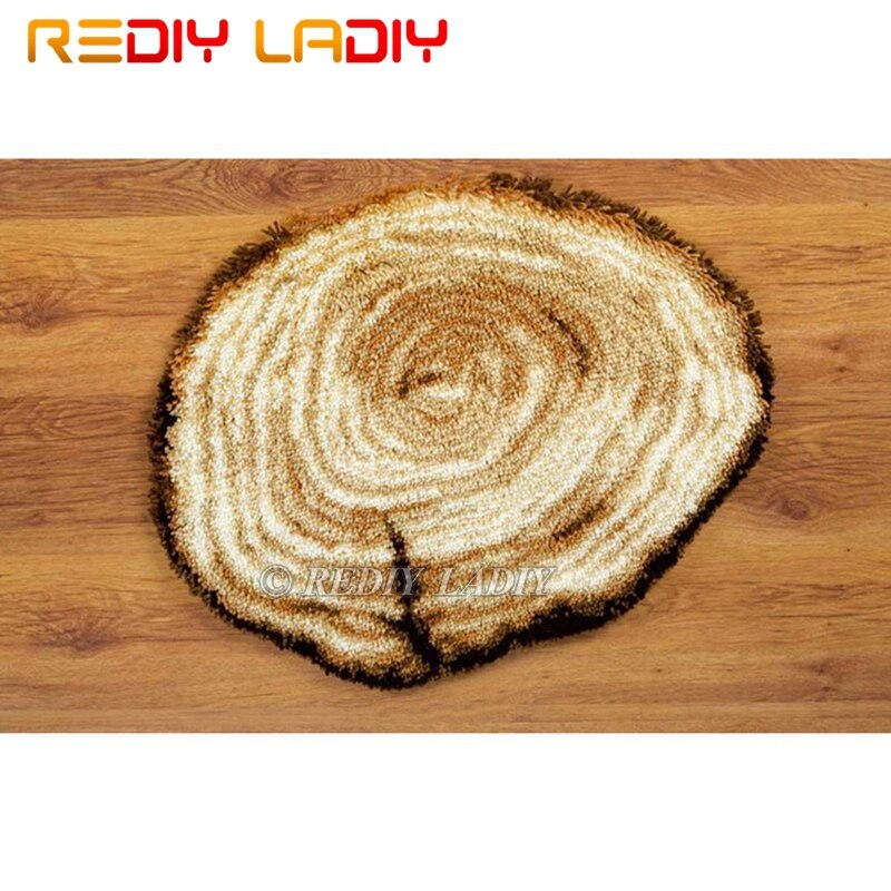 verriegeln Haken Bausätze Machen Ihre Eigenen Teppich Holz Jährliche Ring Wandteppich Häkeln Kissen matt DIY Teppich Teppich Vor-Gedruckt leinwand Hobby & Handwerk