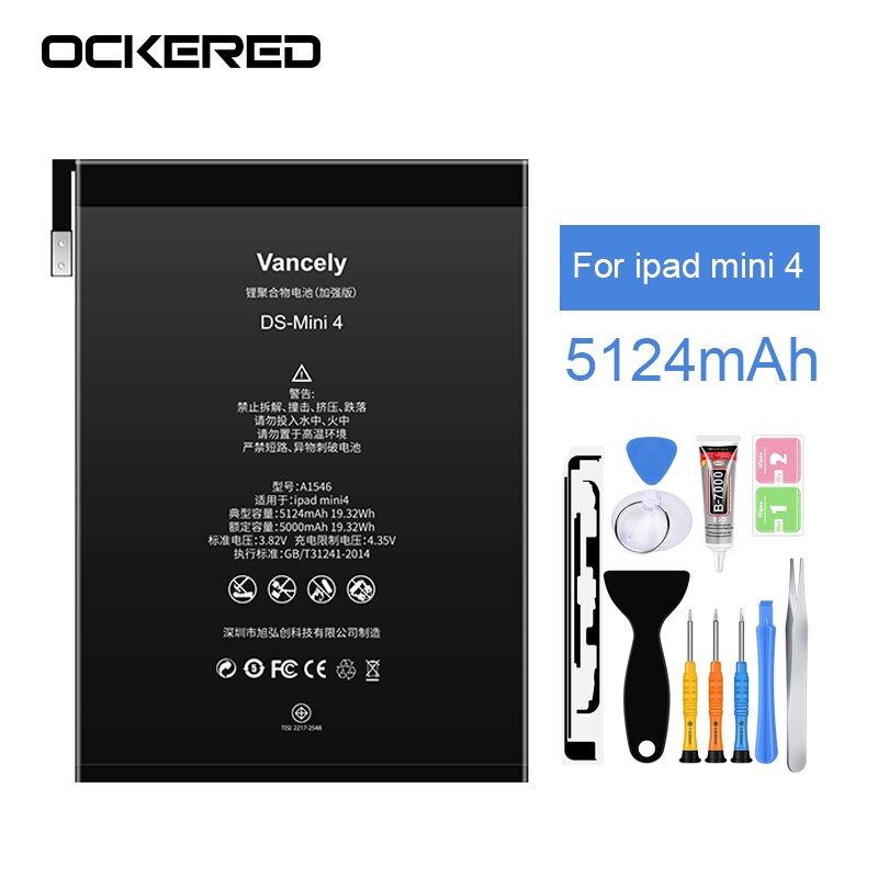 Ockered Original 5124mAh Batterie für ipad Mini4 Batterie Für iPad Mini 4 A1538 A1546 A1550 Ersatz Batterie mit freies werkzeuge