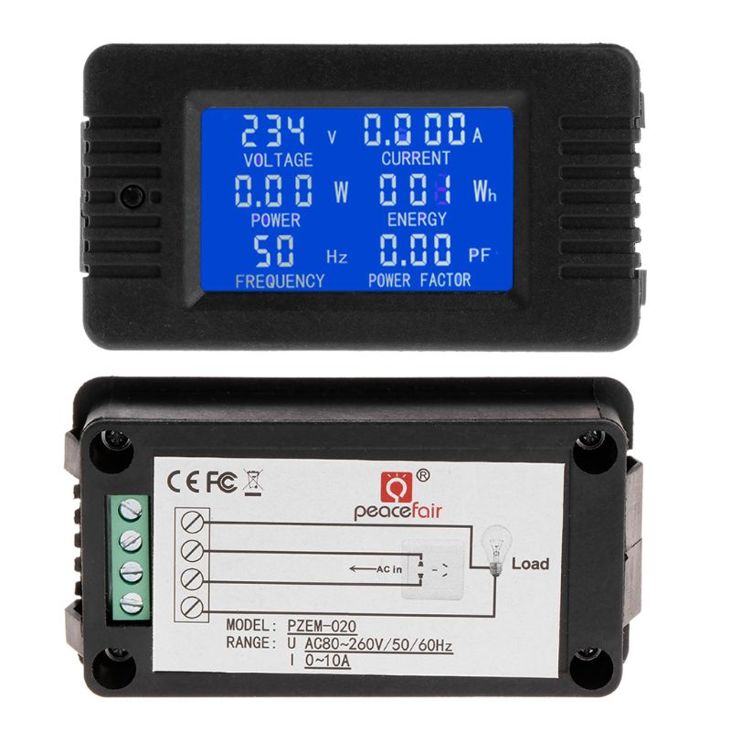 Digital AC 80 ~ 260V Energie Energie Meter Spannung Strom KWh Watt Meter Voltmeter Amperemeter Anzeige 100A/10A