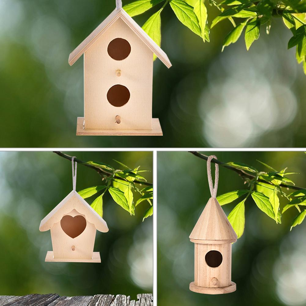 DIY Vogel Haus Außen Hängen Vogelnest Hause Dekoration Garten Dekoration # BW