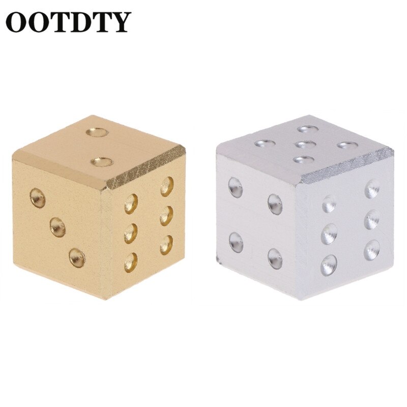 OOTDTY Gold Silber Aluminium Metall Würfel Verein Bar Trinken Spielen Spiel Werkzeug 16X16X16mm Metall Würfel