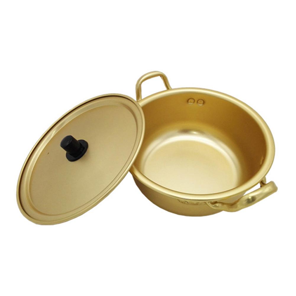 sofortig-nudeln topf Koreanische Ramen Nudeln Topf Gelb Aluminium Suppe Topf mit Oxidiert Beschichtung Schnelle Heizung Kühlung für Küche # 4O