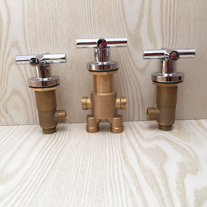 MTTUZK Massivem Durcheinander Chrom beenden Badewanne Kalten Heißer Wasser Regelventil Schlecht Dusche Rührgerät Badewanne Wasserhahn 5 See klopfen Schalter ventil