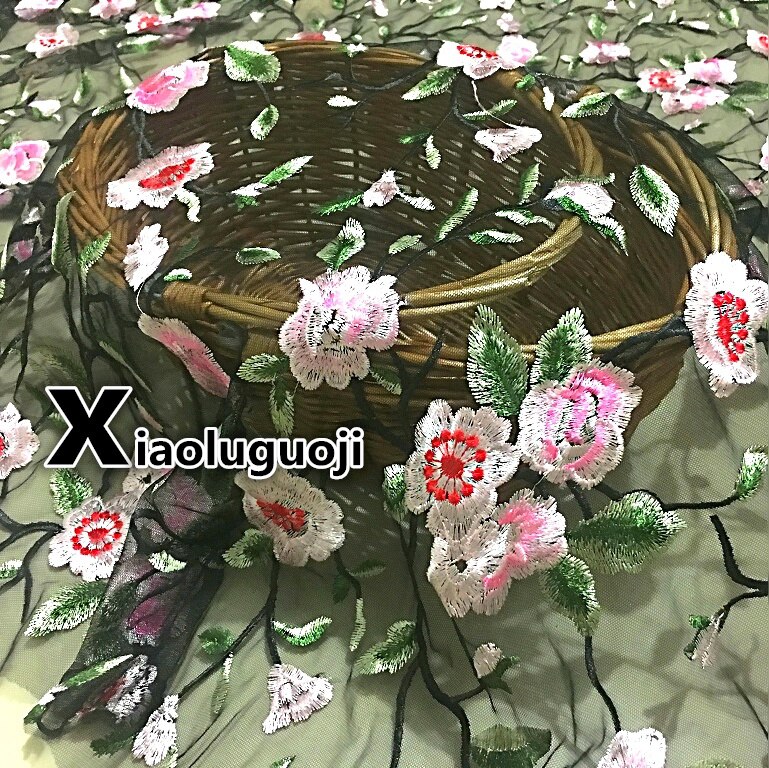 Gittergewebe Chiffon spitze stoff blume stickerei stoff Transparente Gittergewebe-gewebe für kleid DIY Patchwork
