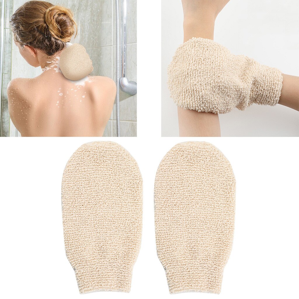 Dusche Handschuhe Peeling Waschen Haut Spa Schlecht Handschuhe Natürliche Bambus Faser Exfoliat Wäscher Waschlappen Körper Schlecht Zubehör