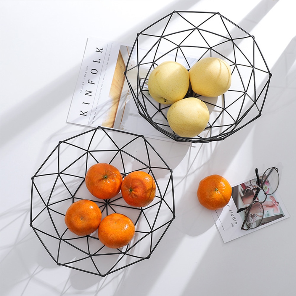 Küche Schmiedeeisen Obst Platte Schüssel Metall Draht Behälter Abfluss Korb Gestell Obst Juwelüse Halfter Snack Tablett Lagerung Schalen