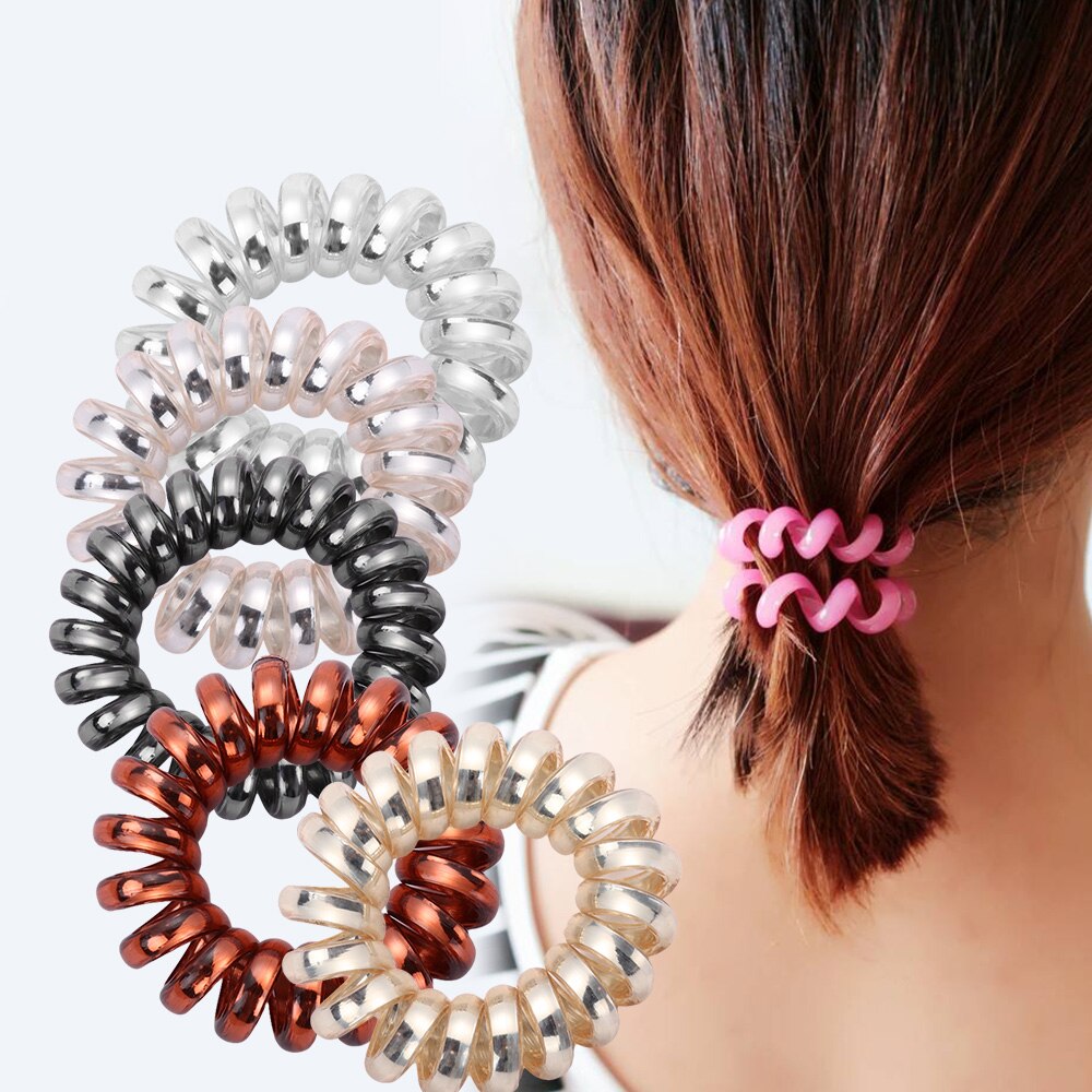 oben Elastische Haar Bands Mädchen Haar Zubehör Gummiband Headwear Haar Seil Spirale bilden Haar Krawatten Gummi Telefon Draht