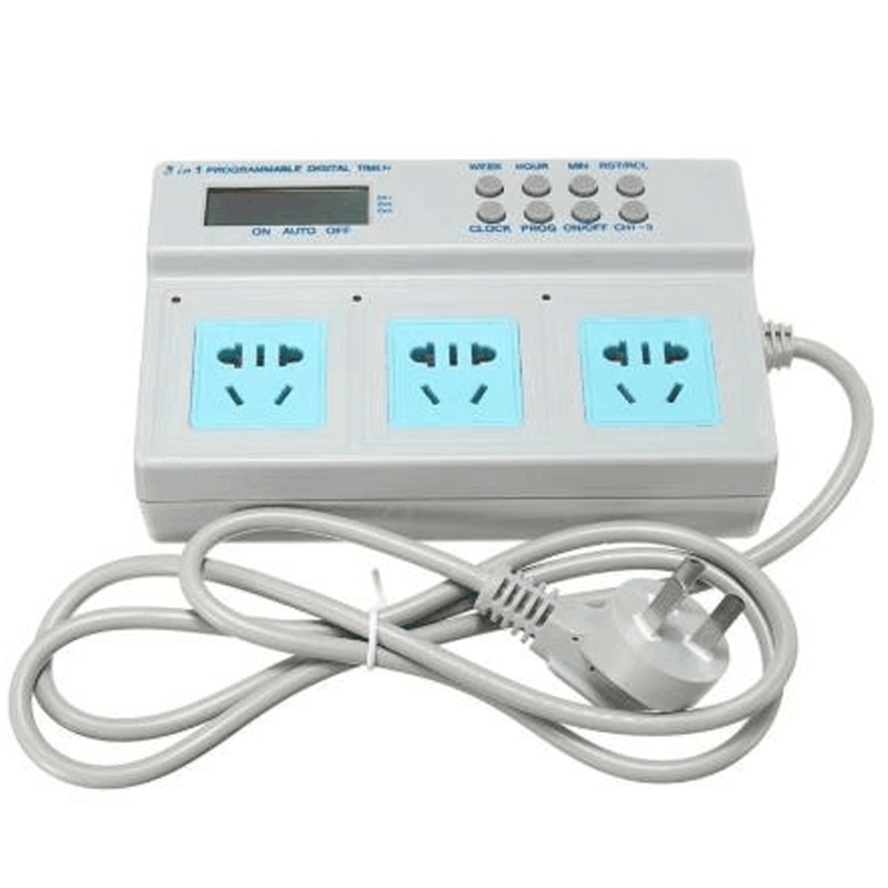 3 in 1 Programmierbare LCD Digital Timer Steckdose Mikrocomputer Timer Steckdose Aquarium Timer Steckdose (uns-stecker)