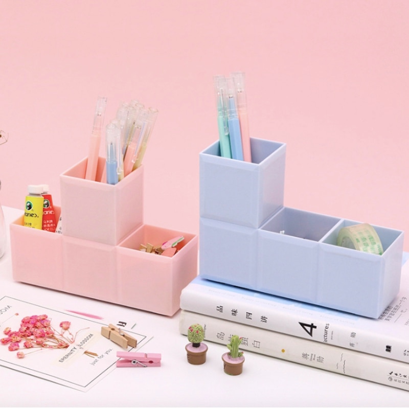 Kunststoff Schreibtisch Organizer Schreibtisch Büro Stift Bleistift Halfter machen-hoch Lagerung Tablett machen-hoch Pinsel Container Studenten Schule Bahnhofären