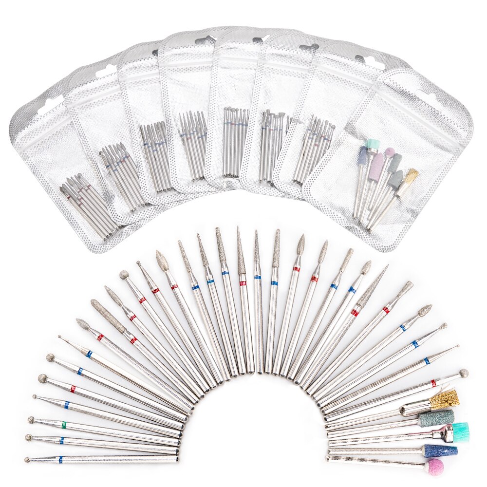 7 teile/satz Diamant Nagel Bohrer Rotery Elektrische Fräser Für Pedikübetreffend Manikübetreffend Dateien Häutchen Grat Nagel Werkzeuge Zubehör