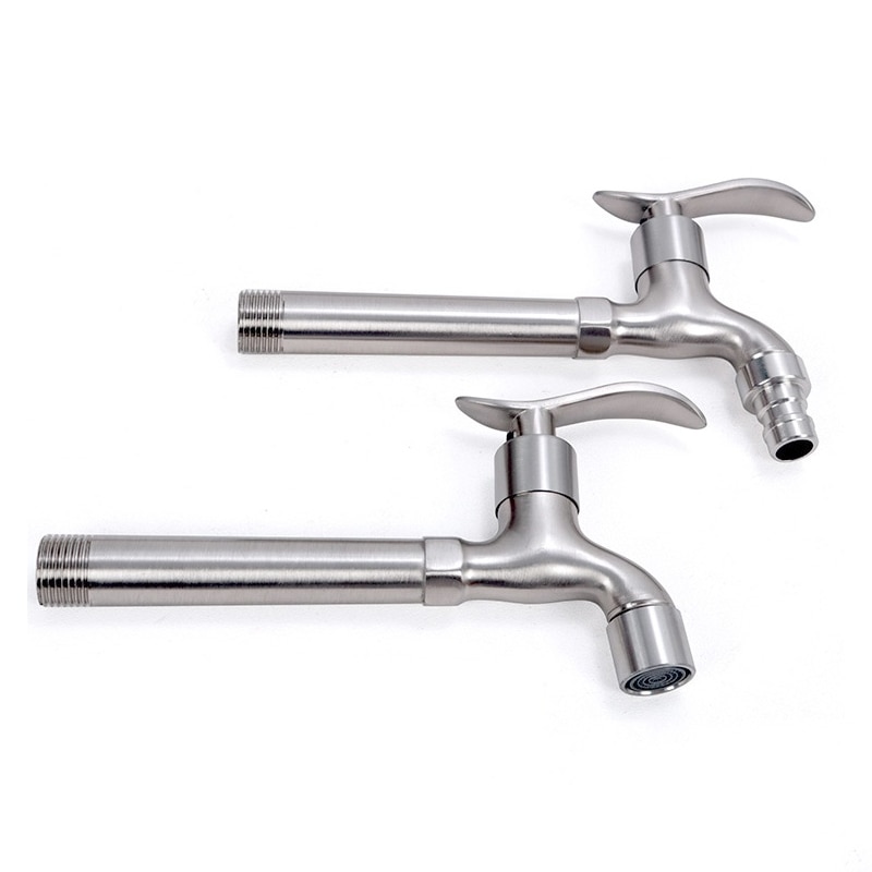 17cm Edelstahl Verlängern Wasserhahn Zauberstab Montiert Waschmaschine Wasserhahn Mopp Schwimmbad klopfen draussen Garten Bibcock Einzigen Kalten Wasserhahn