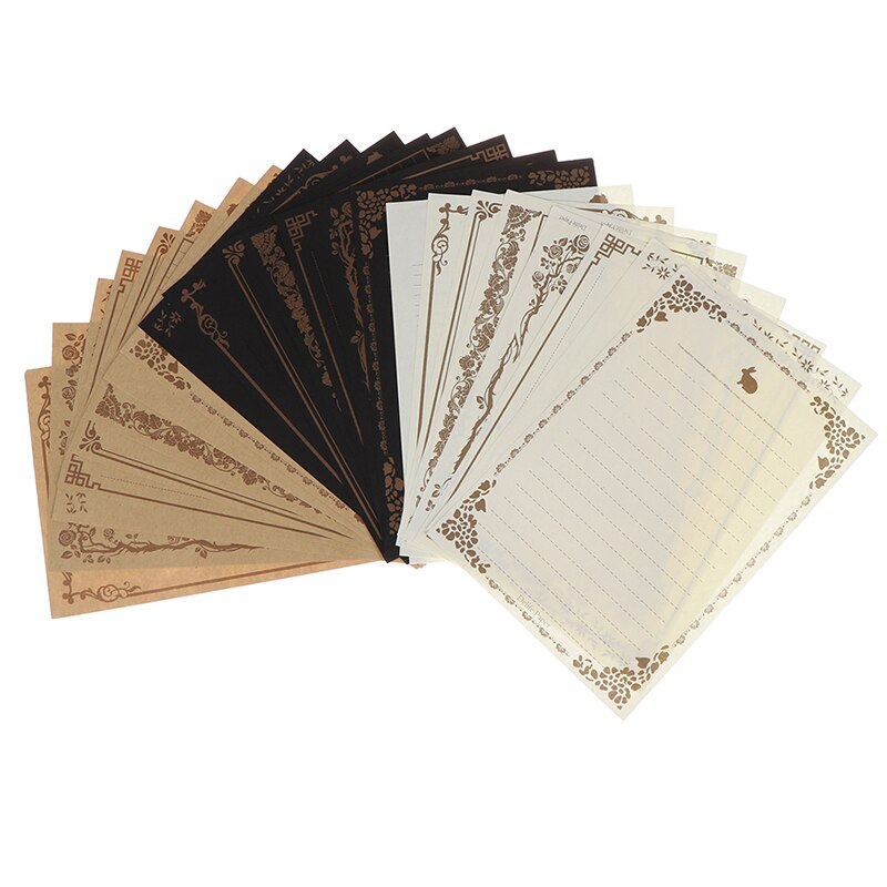 8 blätter knapp Papier Jahrgang Blume Briefkopf knapp Kraft Braun Schreiben Papier knapp Pad Zeichnung Skizze Pad Schreibwaren
