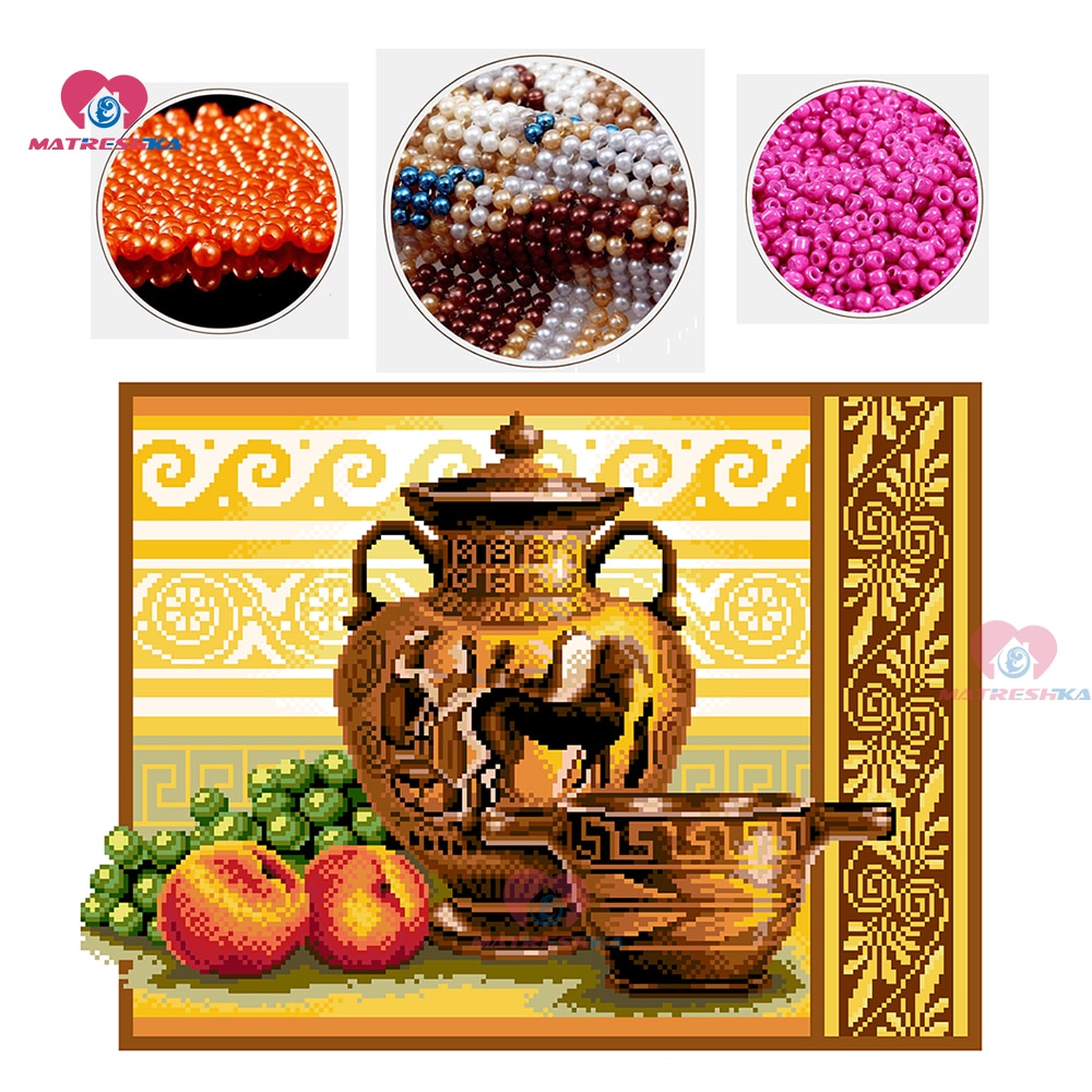 Diy kreuz stich perlen stickerei obst Dekor Perlenstickerei wohnkultur handwerk Hand zubehör perle voller perlen stickerei