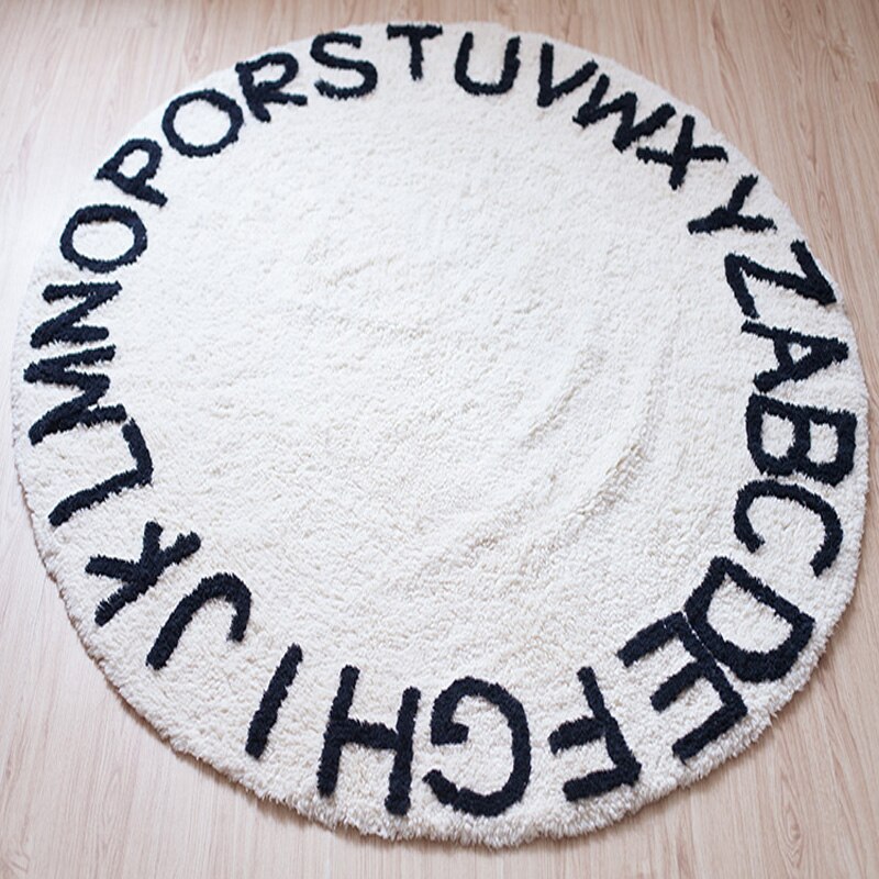 Runde Baumwolle Plüsch Baby Krabbeln Teppiche freundlicher Spielen matt Pädagogisches ABC Alphabet Bereich Teppiche freundlicher Tipi Zelt Spiel Spielen Haus 1,2 M
