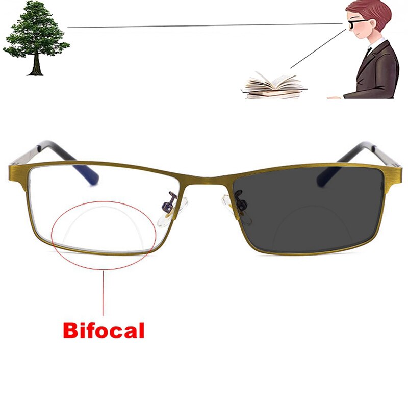 Bifokale Photochrome Lesebrille Für Männer Presbyopie Vergrößerungs Anti Blau Strahl Leser Bifocus Brille