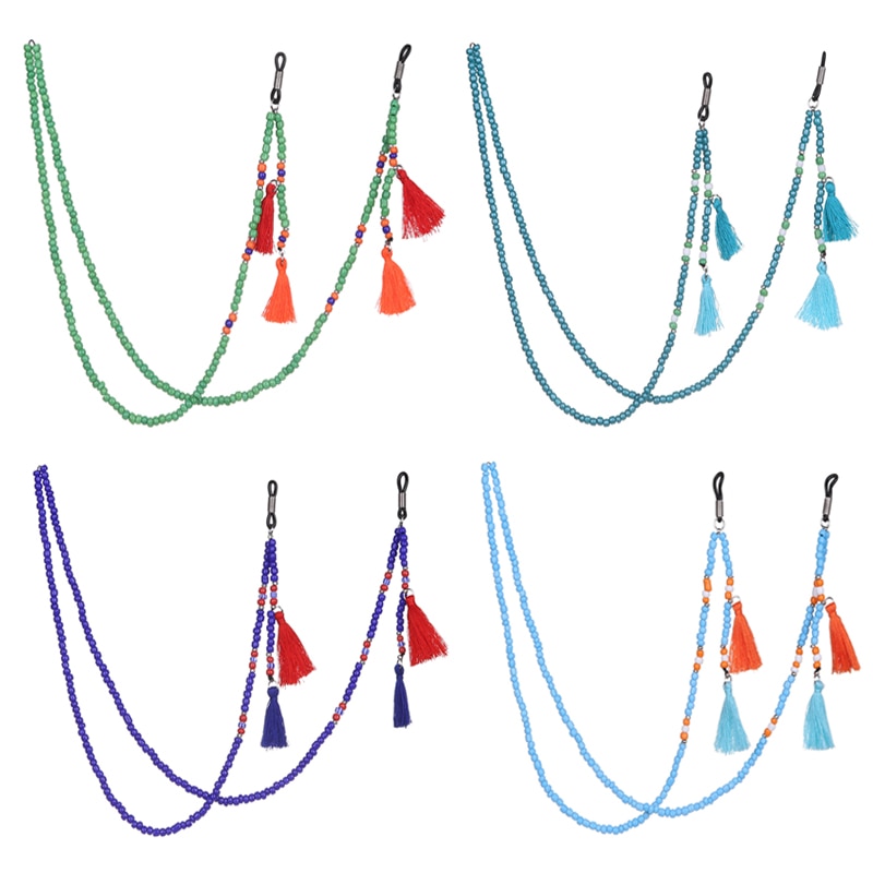 Neue Farbige Perlen Gläser Kette Süße Quasten Brillen Schlüsselband Gläser Halskette Brille Schnur Brillen Zubehör
