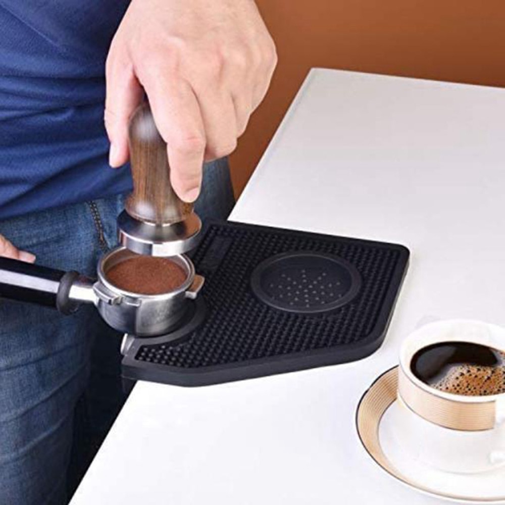 Kaffee Manipulation Ecke matt Espresso Stampfen Halfter Schote Werkzeug für Barista Anti-Schleudern Silikon Kaffee manipulieren matt Schwarz Kaffee Hersteller