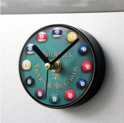 Europäische retro billard Snooker kühlschrank Magnet wanduhr Uhr kreative billard kühlschrank uhr