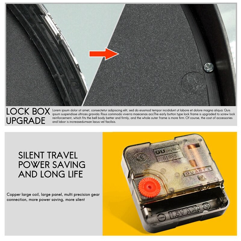 beim69-Große Digitale Wanduhr Schweigen nordisch Kreative Gelb Moderne Heimat Einfache Wanduhr