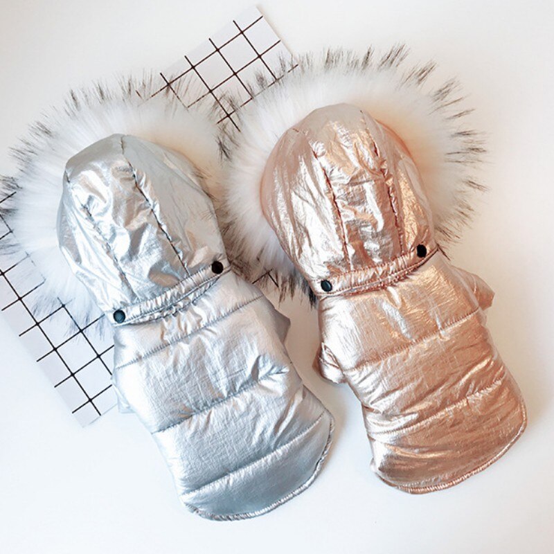 warm Hund Kleidung Winter Hund Pelz Kragen Mantel Mit Kapuze Unten Jacke Welpen Outfits Für Chihuahua Yorkie Hund Kleidung Haustiere Kleidung