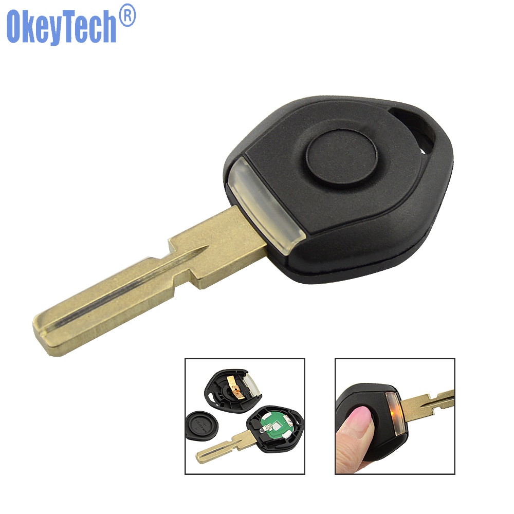 OkeyTech Ersatz Auto Schlüssel Hülse Fernbedienung Schlüssel fallen Transponder Für BMW Schlüssel 4 Spur Für BMW 3 5 7 Serie e36 E34 mit LED Licht