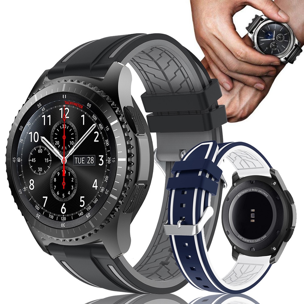 Für Samsung Galaxis uhr 46mm Getriebe S3 Grenze Gurt Silikon Uhr Armbinde Armbinde Ersatz Sport Armbinde 22mm Uhr Band