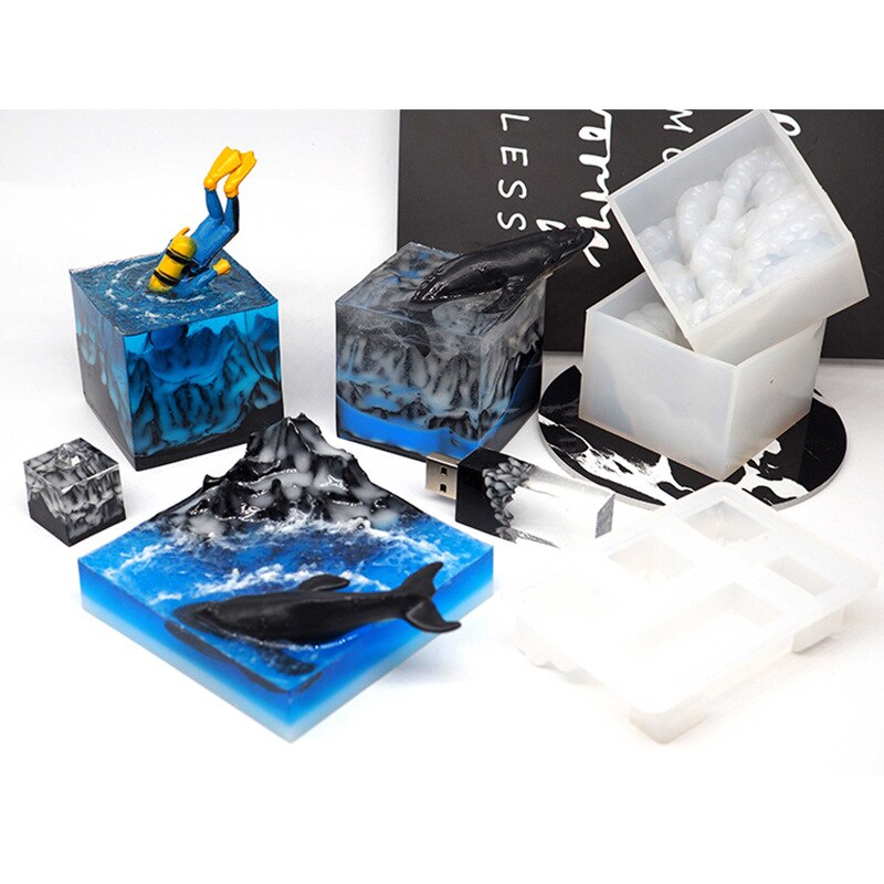 Silikonform Harz DIY Schneebergform Ozean Mikrolandschaft Epoxidharz Formen Getrocknete Blumen Harz Dekorativ DIY Handwerk